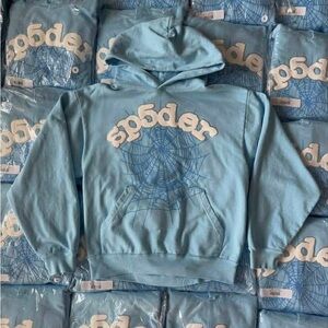 Sky blue sp5der hoodie